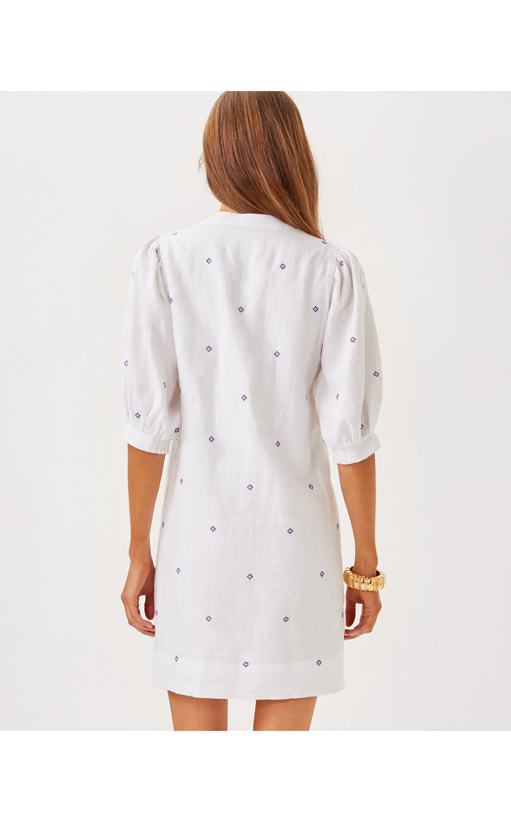 chinese dress ladies Mialeigh Linen Dress - Resort White  The Islands