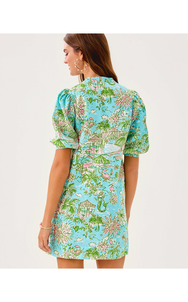 Mialeigh Linen Dress Sunbathers Bliss