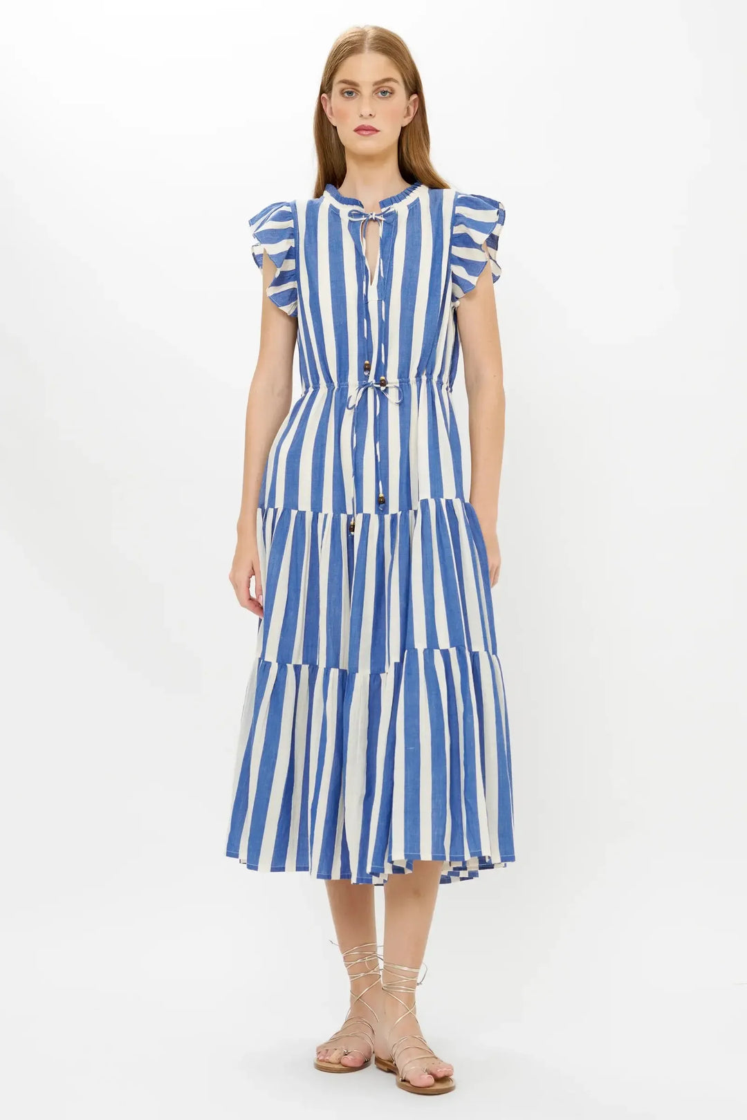 Cinched Flirty Midi- Solana Blue – The Island Cabana