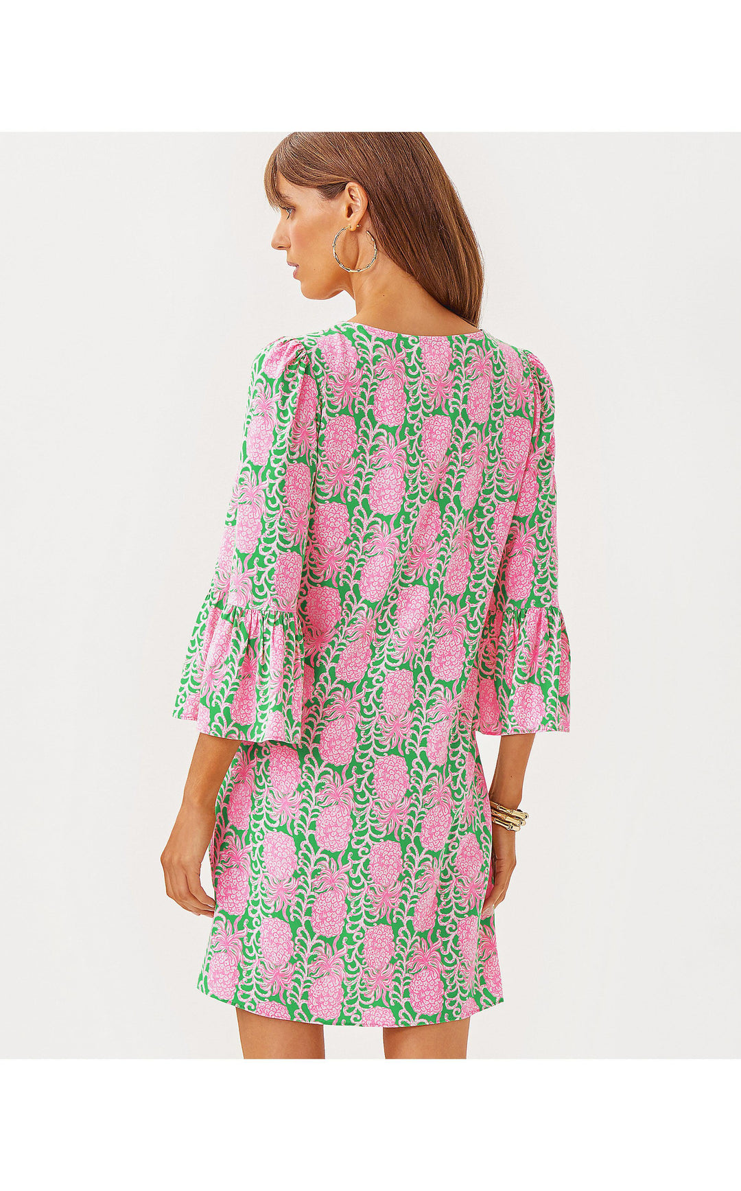 open lace back dress Anna-Kaci Sequin Shift Tunic T-Shirt Mini Dress - Green