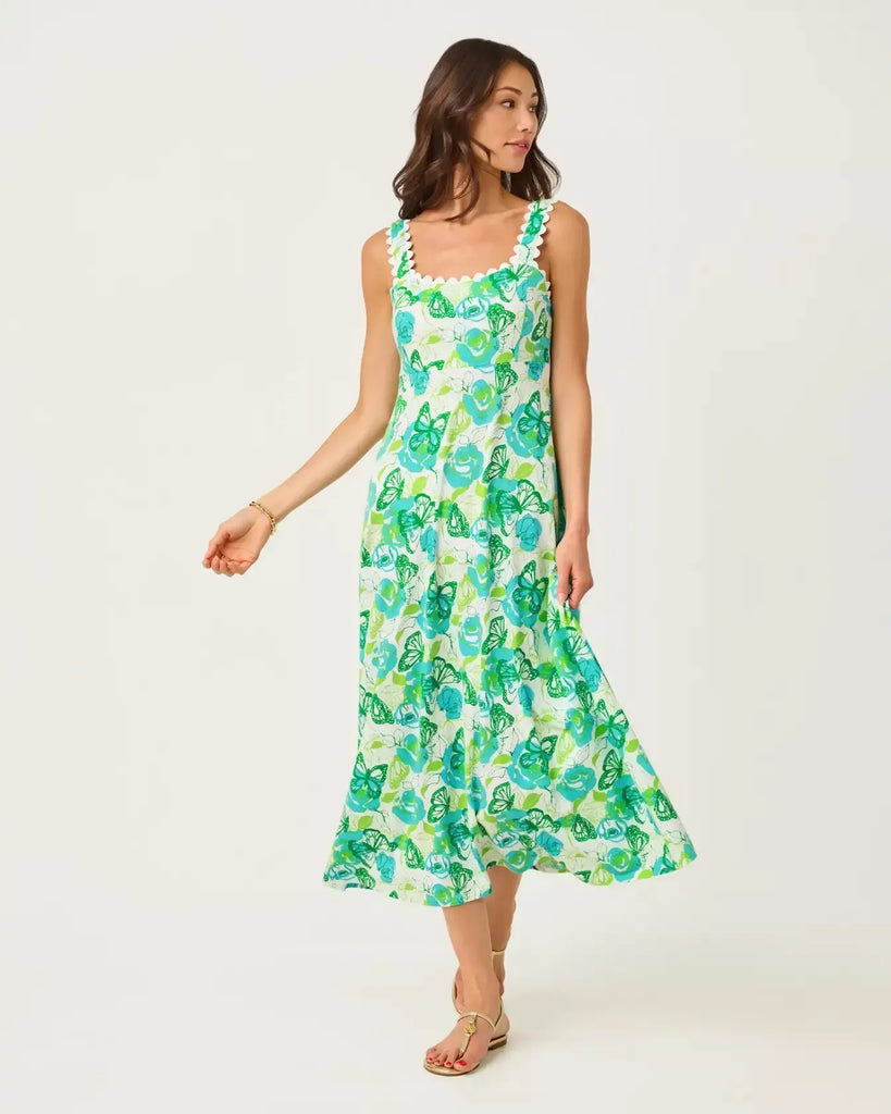 monarch midi dress Dwyer Rose – The Island Cabana This ivory vintage Lyssa Tiered Skirt Dress valentinespromo2026 COLOR:WEDGEWOOD