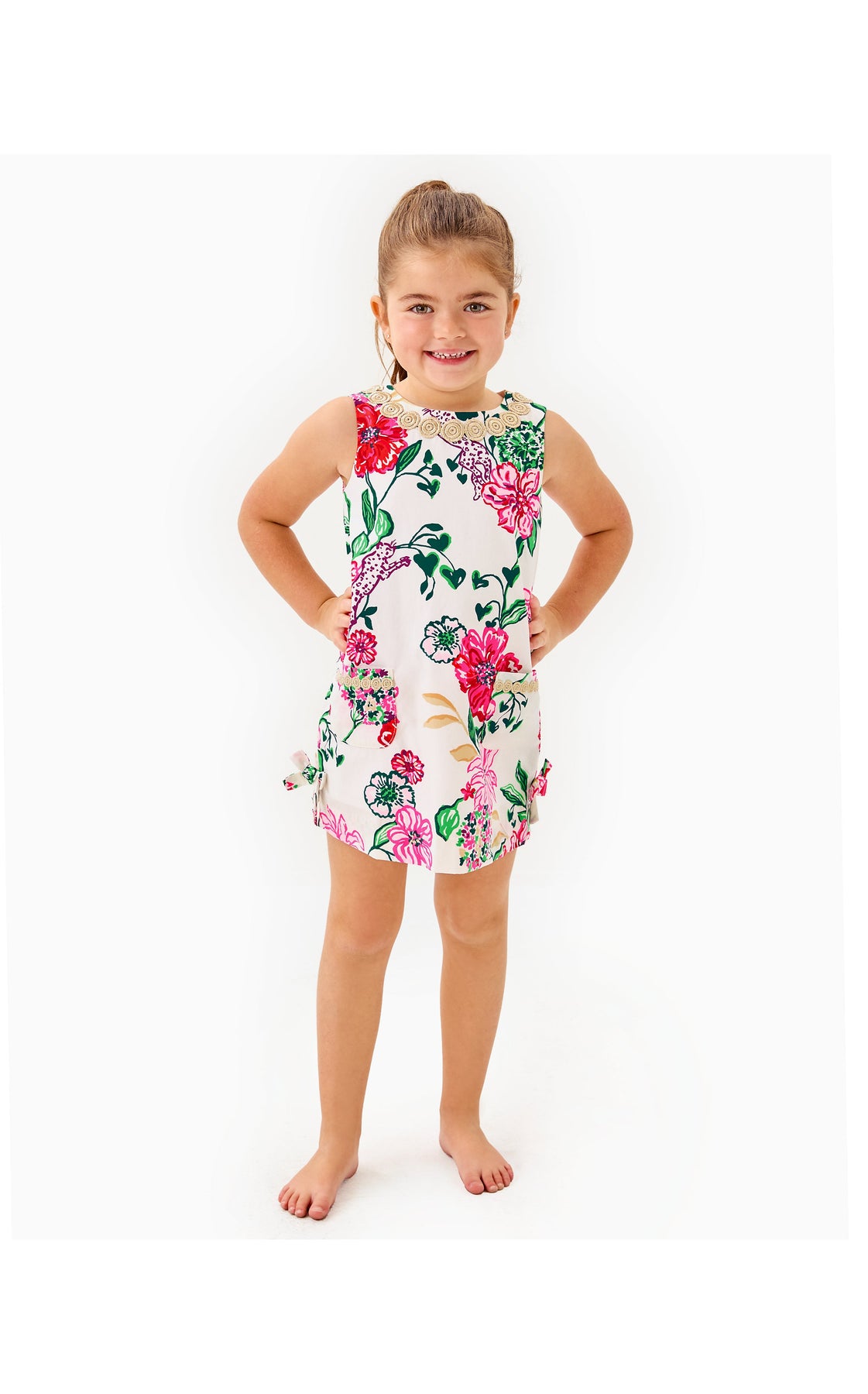 Girls Little Lilly Classic Shift Dress Safari Sanctuary Girls Little Lilly Classic Shift Dress Safari Sanctuary