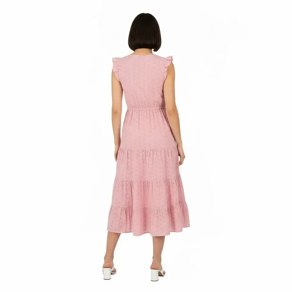 womens blush pink dress Giselle Maxi Eyelet – The Island Cabana She features the most dainty feminine details Linen Wrap Dress - Linen