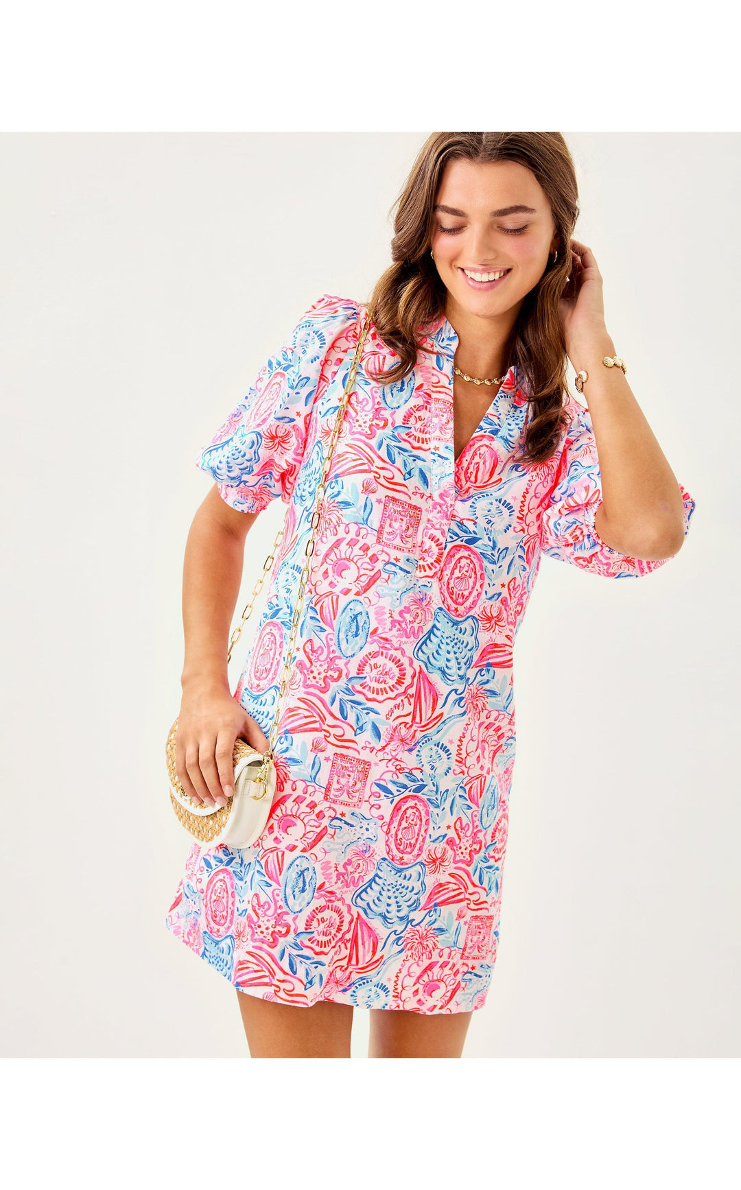 chinese dress ladies Octavia Linen Dress-Embroidered Chambray main image 1