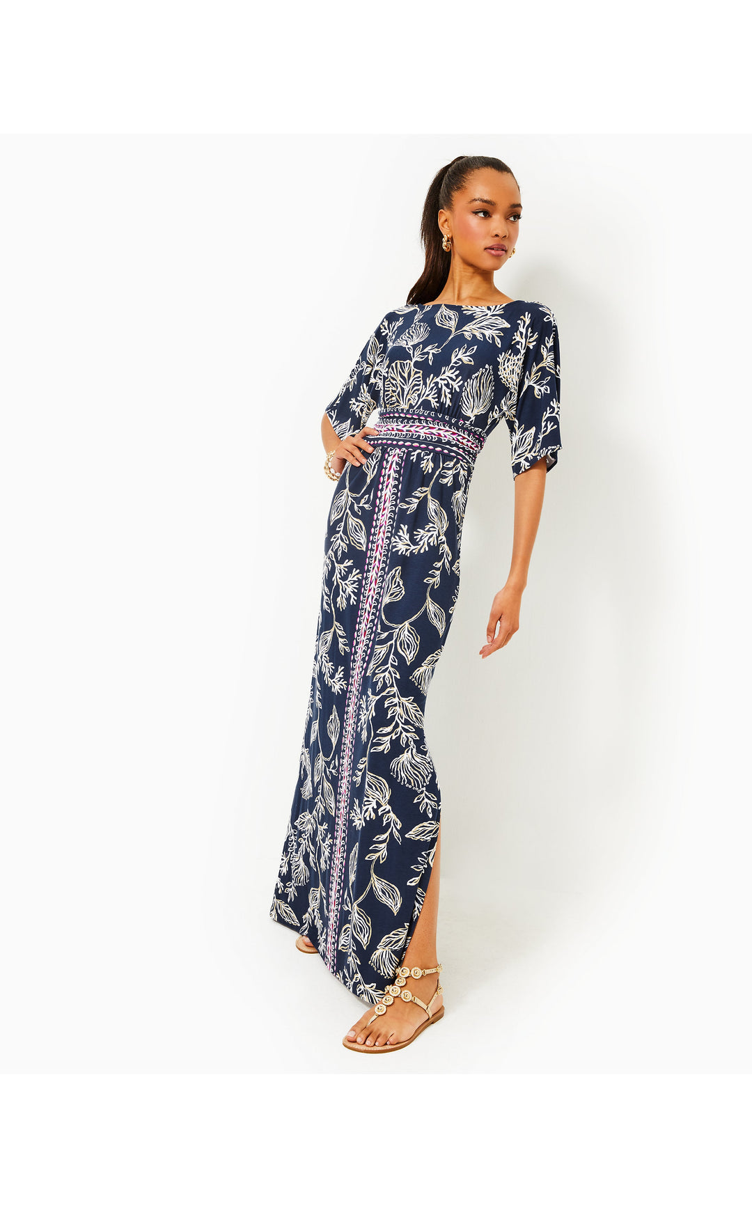 chinese dress ladies Adrielle Boat Neck Maxi Dress