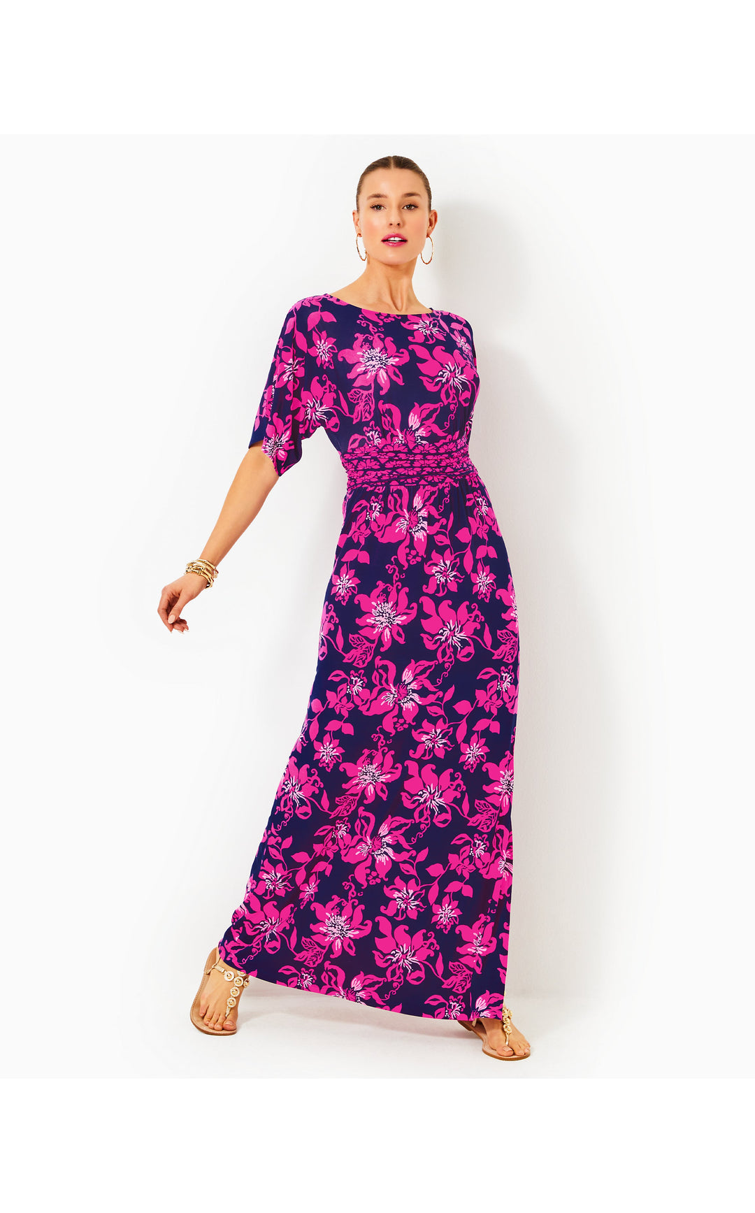 lilly pulitzer parigi maxi dress Lilly Pulitzer NWT Parigi Maxi Dress Berry Crinkle Gold Metallic $298 Size M