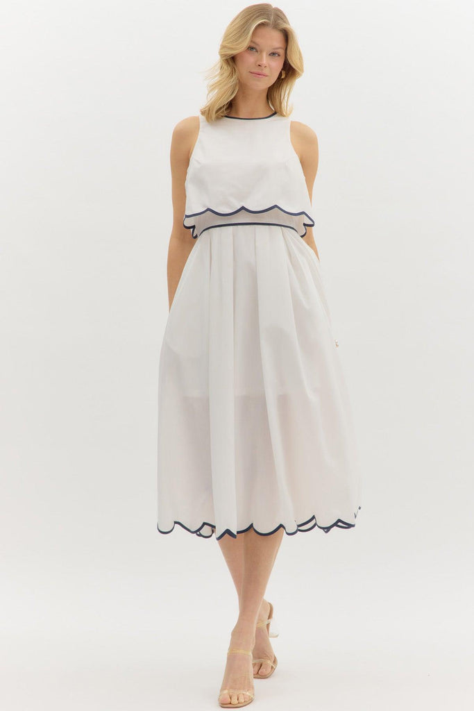 Serena Scalloped Midi Dress  The Island Cabana