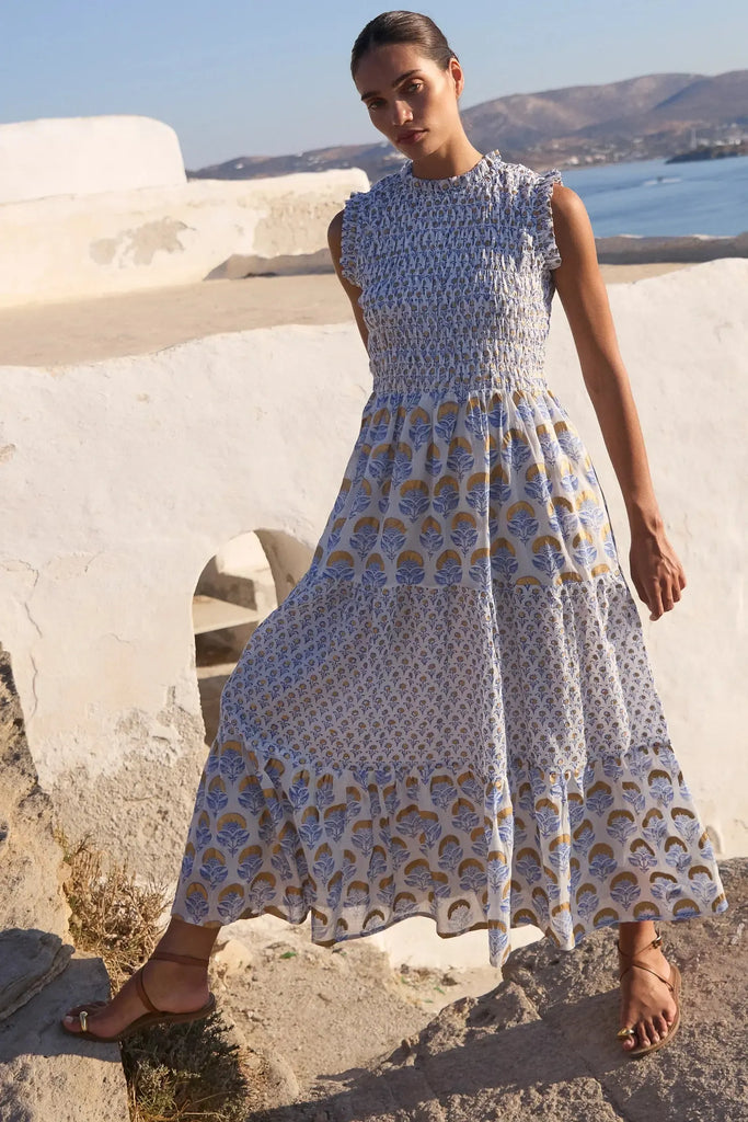 smocked maxi dress Sleeveless Smocked Maxi- Arbor Blue – The Island Cabana