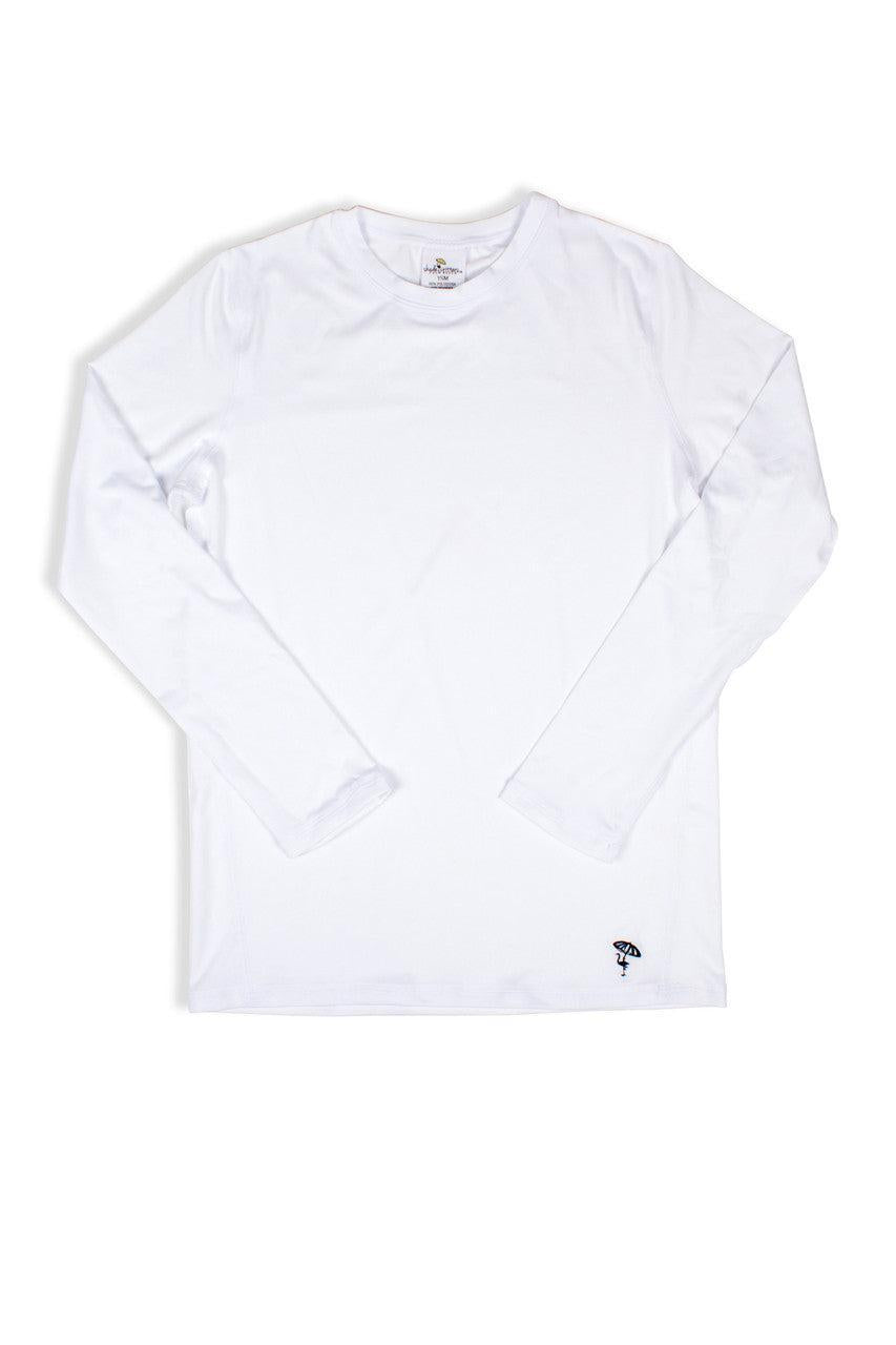 White Long Sleeve UPF 50+ Rash Guard – The Island Cabana